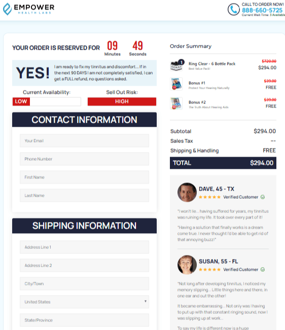 RingClear order form